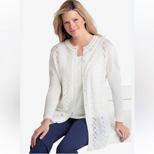 White Knit Cardigan Sweater Jacket